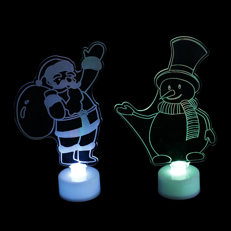 Hot Sale Santa Claus Snowman Ornament Light Christmas Night Light Decor For Home Shop Window Christmas Tree Party