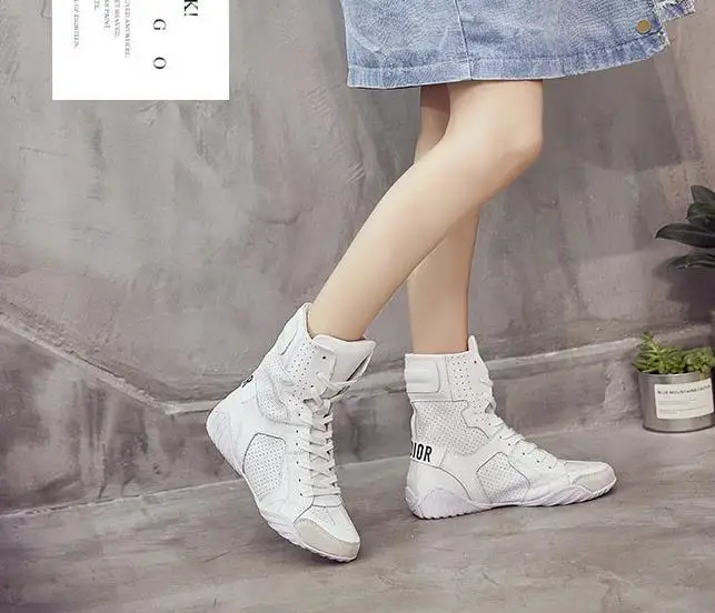 Роскошные брендовые белые туфли для танцев в стиле хип-хоп; модные ботинки; высокие кроссовки из натуральной кожи; Ботинки martin; кроссовки