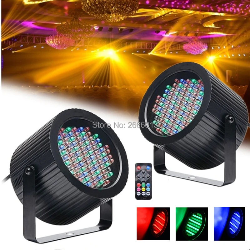 

2pcs/lot 25W With Remote Controller 86 LEDs Stage Par Lights DMX512 RGB LED Strobe Light For Disco Show KTV DJ Lighting LED Lamp