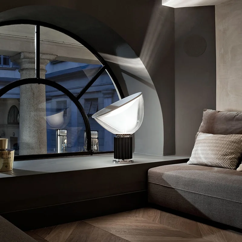 Итальянский дизайн Радар настольные лампы для спальни прикроватная лампа современный кабинет отель алюминиевый стеклянный абажур кровать лампа Декор для дома