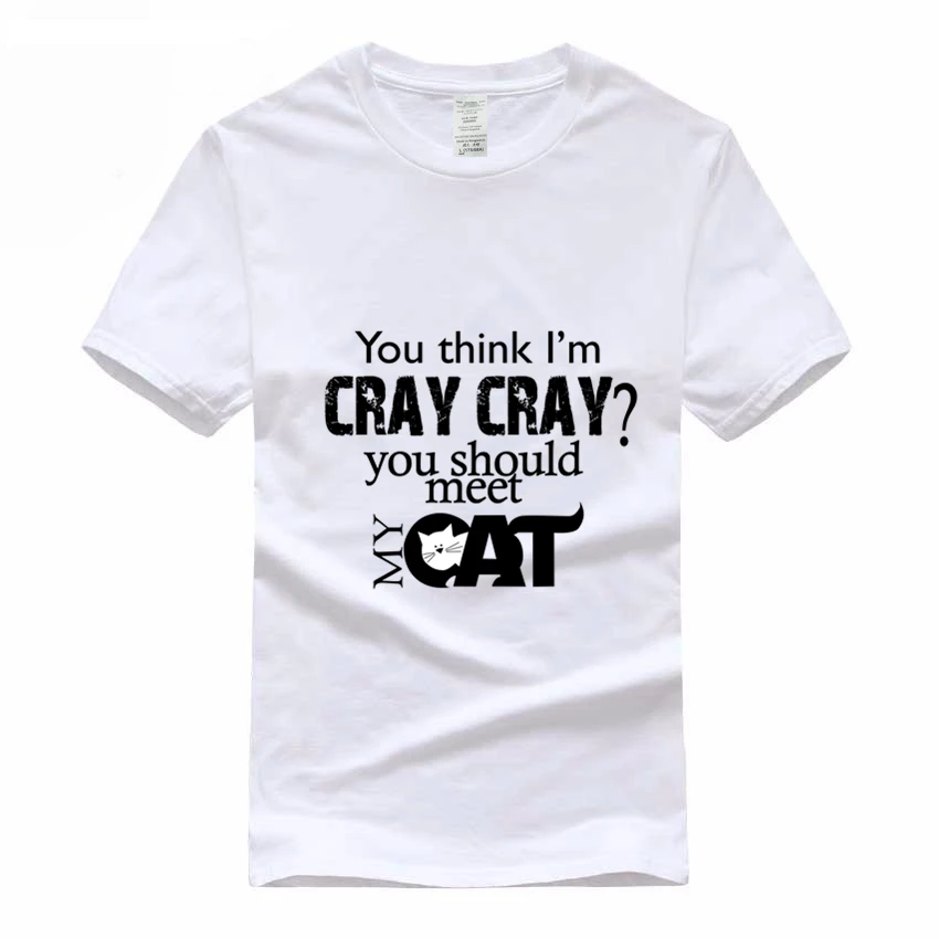 Men fashion tshirt funny Cat printing Short Sleeve T Shirt Men Tees O