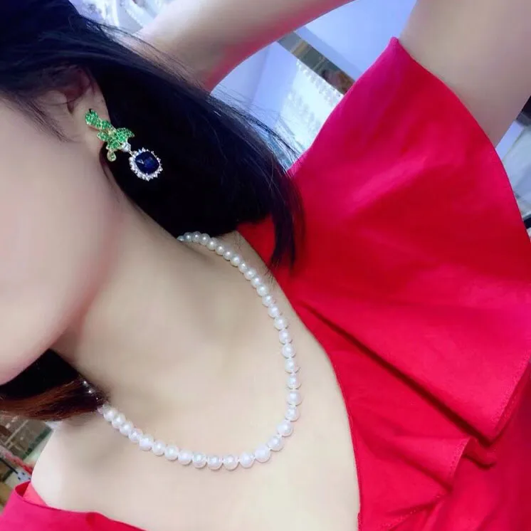 Qi xuan_jewelry_новые серьги ассиметричные S925 Серебряная Инкрустация цирконием