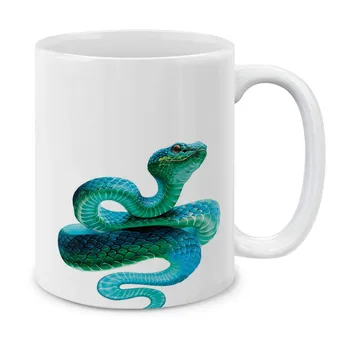 

Cute Animal Pit Viper Snake Ceramic Coffee Gift Mug Tea Cup, 11 OZ