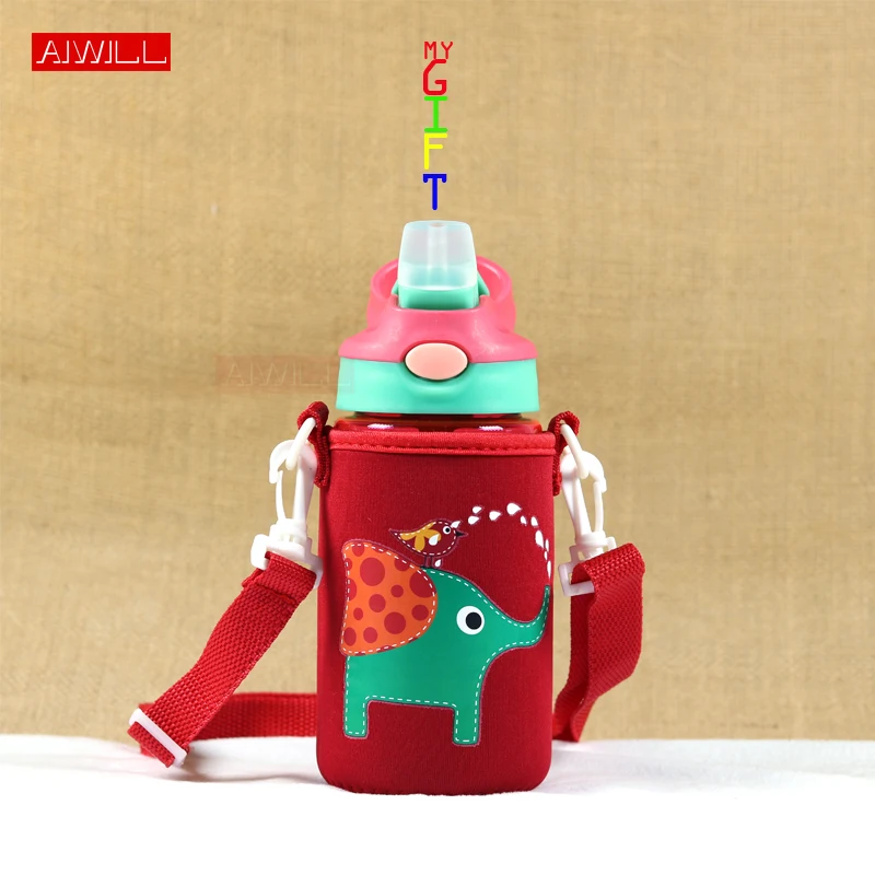 AIWILL Рождественский Подарок детская бутылка для воды герметичность и анти-горячий Спорт на открытом воздухе пластик BPA бесплатно Веревка бутылки для воды