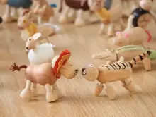 Hot selling 6pcs lot wooden animals dolls 24 patterns interactive puppets toys Kids children Christmas gifts