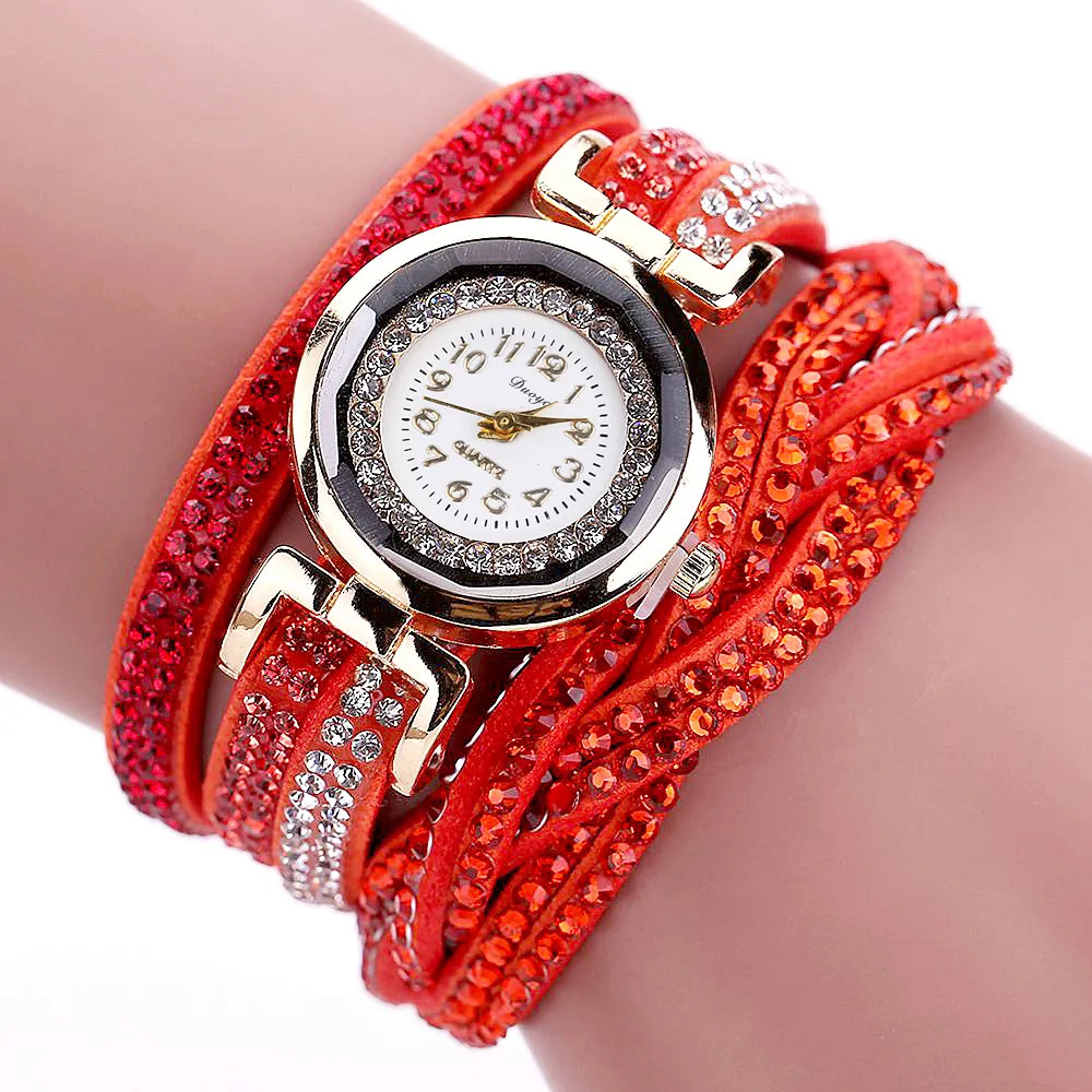 Бренд Duoya, роскошные часы для женщин, золотой браслет, кварцевые наручные часы, стразы, femme, женская одежда, подарок, reloj mujer Q529