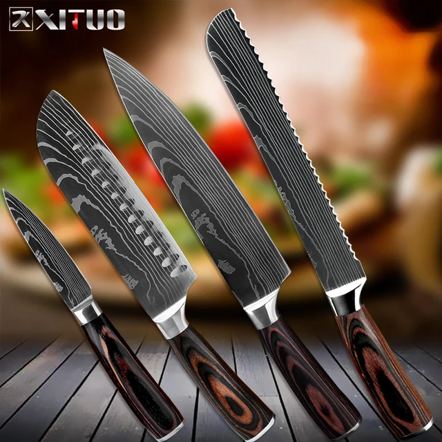 High Carbon Stainless Steel Knife Set  Set Kitchen Knives Carbon Steel -  Chef Knives - Aliexpress