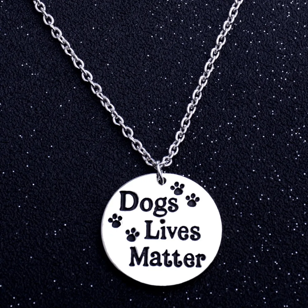 Dogs Lives Matter Paws Necklace Chain Charm Pendant Cat Pet Rescue