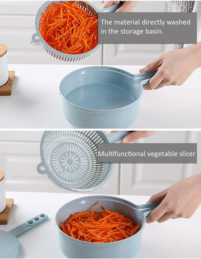 Vegetable Easy Food Chopper Carrot Potato Grater Manual Onion Cutter Easy Food Chopper Slicers Kitchen Gadget 9 IN 1