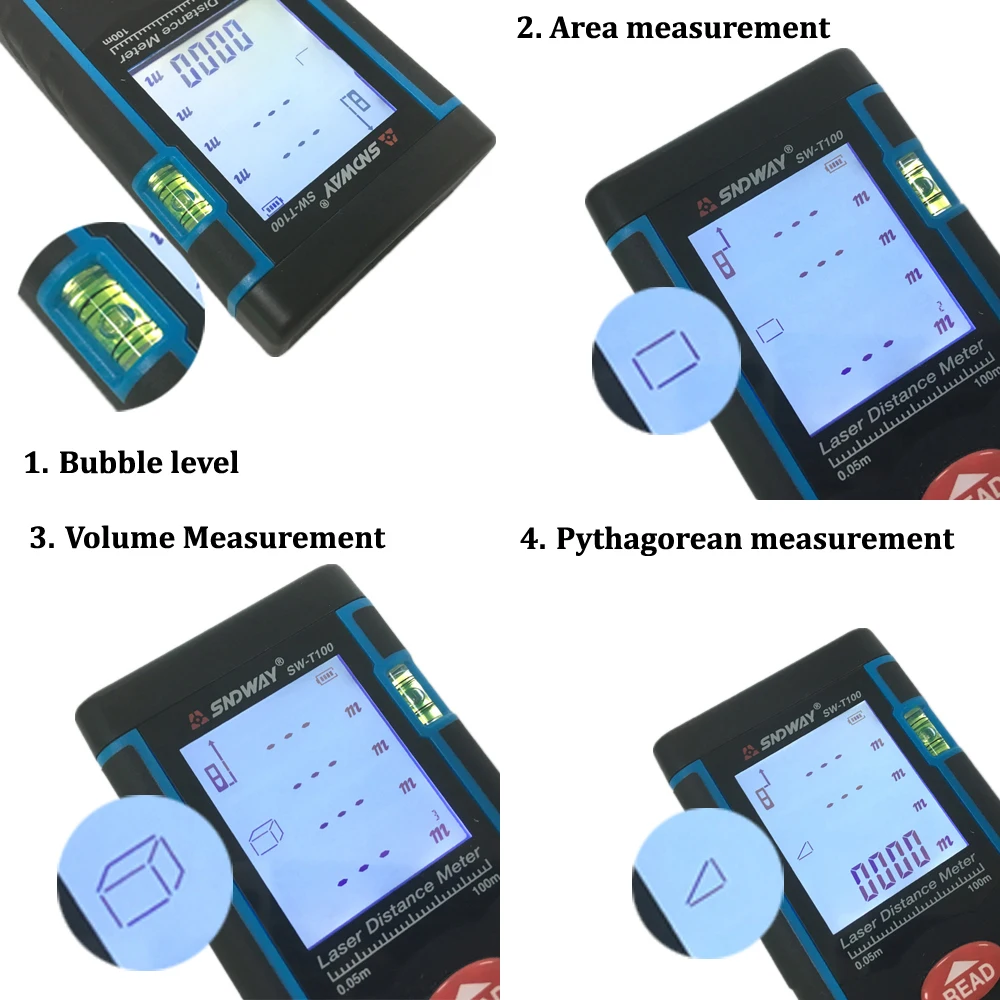 SNDWAY laser distance meter 40M 60M 80M 100M rangefinder trena laser tape range finder build measure device ruler test tool SNDWAY laser distance meter 40M 60M 80M 100M rangefinder trena laser tape range finder build measure device ruler test tool