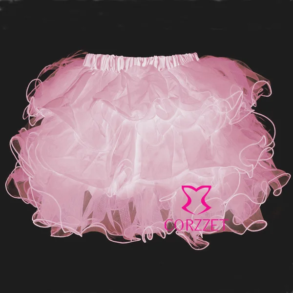 Летняя стильная юбка-корсет многослойная Прозрачная Юбка из вуали для Клубная танцевальная одежда платье с юбкой-пачкой Нижняя юбка - Цвет: Розовый