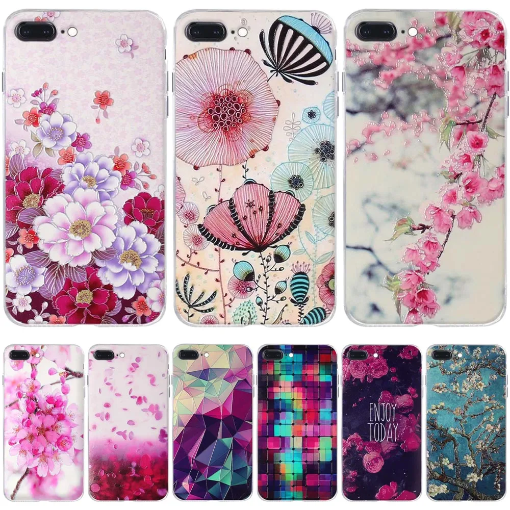 Luxury Phone Case For iPhone 7 8 Plus 6S 5 5s se Cover Soft Silicone TPU Shell Back 6 5S SE | Мобильные телефоны и