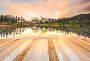

Laeacco Snow Mountain River Wooden Board Scene Party Photography Backgrounds Customized Photographic Backdrops For Photo Studio