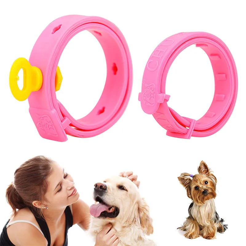 Red Adjustable Pet Cat Dog Anti Flea Louse Collar Soft Silicon Flea