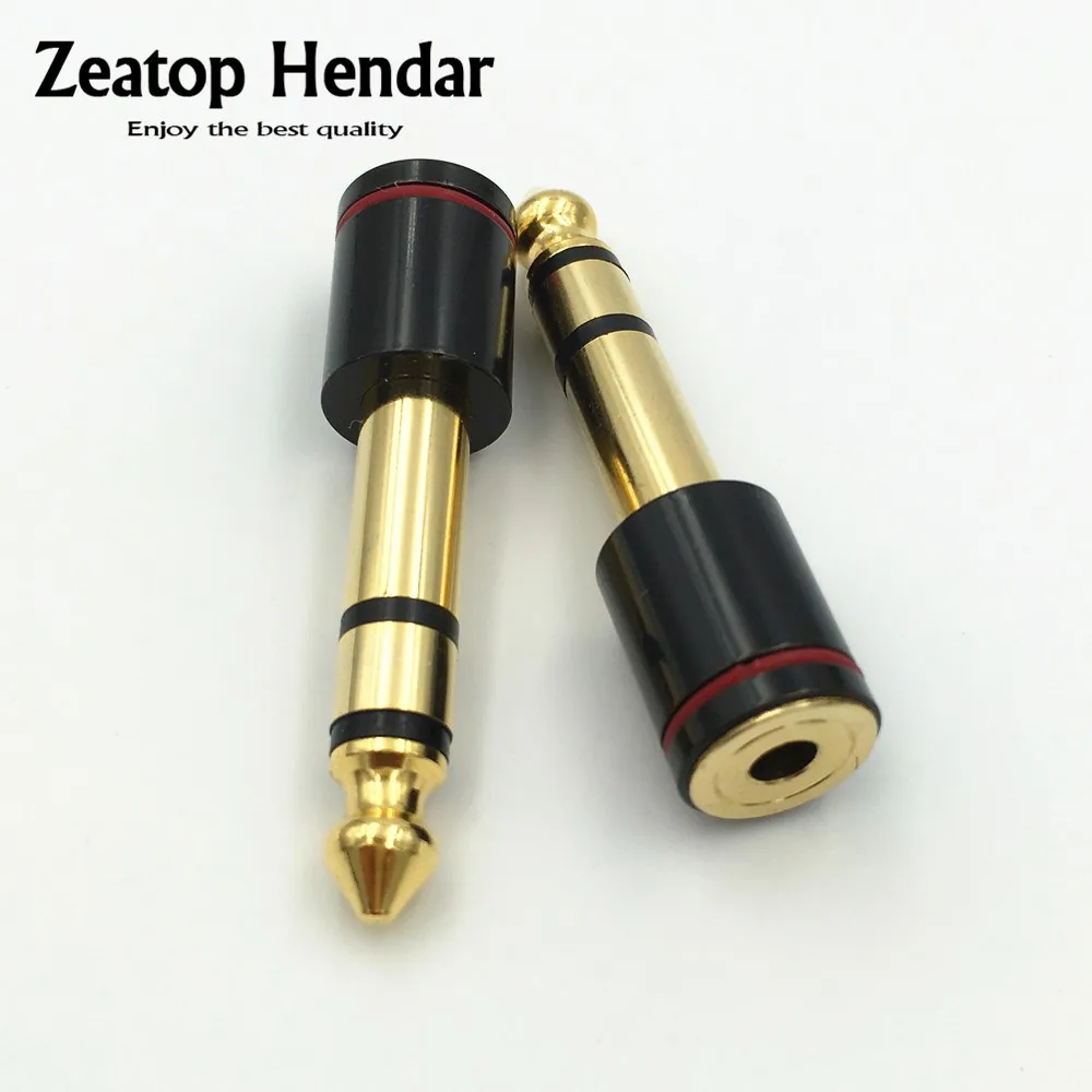 2PCS High quality 6.35mm plug TO 3.5mm jack Stereo Audio Adapters for Headphones 