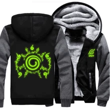 USA größe Männer Frauen Anime NARUTO Akatsuki Cosplay Grün Leuchtende Jacke Sweatshirts Verdicken Hoodie Mantel