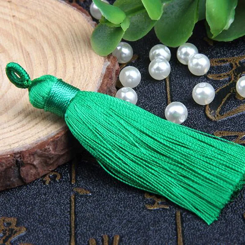 Green-2pcs DIY 2 шт серьги кисточкой украшения брелок принадлежности для рукоделия 6,5 см - Цвет: Green-2pcs