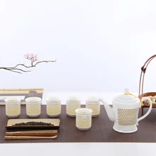 Wourmth Керамический Китайский Изысканный полый дизайн чайный набор кунг-фу цветочный чайник элегантный чайный сервиз горшок witn