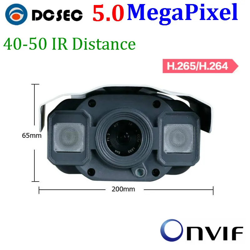 H.265 Digital 5.0 мегапиксельная HD видео 5mp ip-пуля Камера системы видеонаблюдения