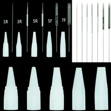0.35*50mm Agulhas Ponteiras 1r, 2r,3r, 5r 3F/5F/7F Dermografo Universal Needles For Tattoo Permanent Makeup Eyebrow Machine