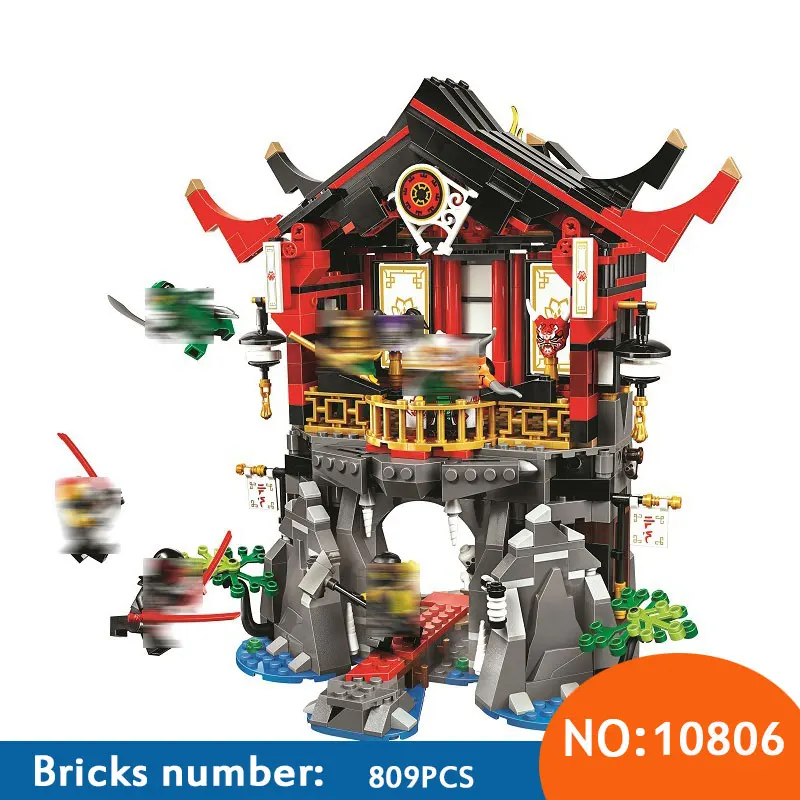 

10806 Ninja series Temple of Resurrection Building Blocks Set DIY Educational Bricks Toys for children Compatible 70643