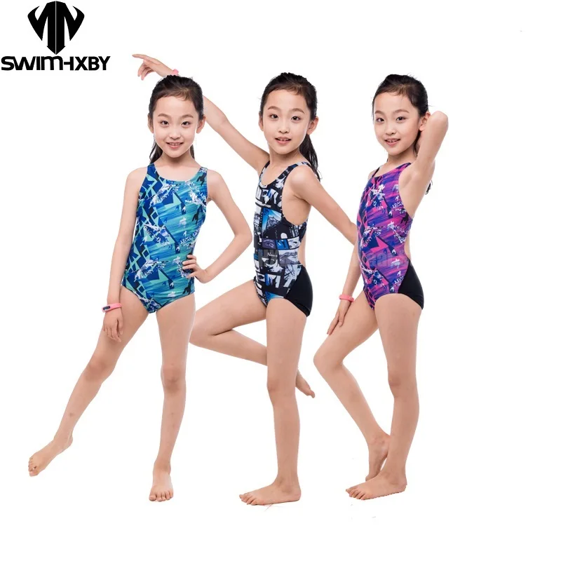 

HXBY Kids Swimwear Girl Swimsuit Women 2017 One Piece Swimwear Professional Swimming Suits Bathing Suit Girls Swimwear Women