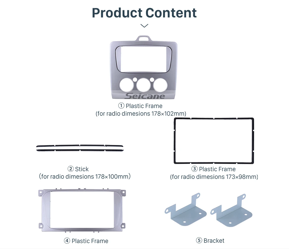 Seicane установка 2 Din автомобильный радиоприемник Панель рамка лицевой панели для 2004 2005 2006 2007 2008 2009 2010 2011 Ford Focus тире CD отделка комплект