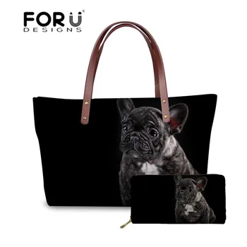 

FORUDESIGNS Top-Handle Bags Women French Bull Dog Printing Handbags Ladies Travel Hand Bag for Females Shoulder Tote Bags Bolsa