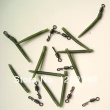 100 x Анти клубок Rig рукава(мягкие) зеленый/коричневый+ матовый черный быстроходные шарниры Великобритания Размер 8 для рыбалка на Карпов