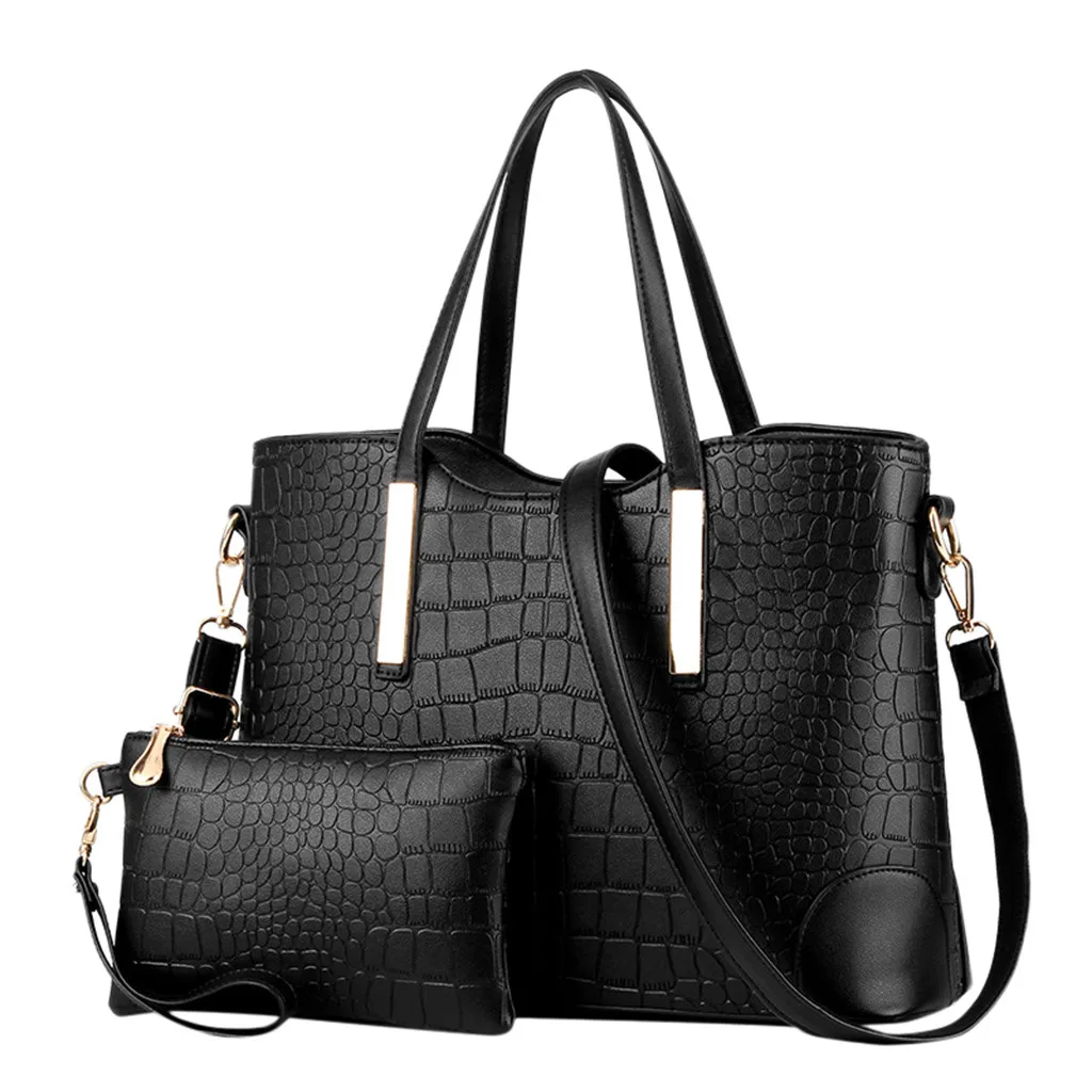 

Women Handbag Leather Women Shoulder Bags 2 sets Famous Brand Designer Messenger Bags Crocodile pattern Tote Bags sac a main