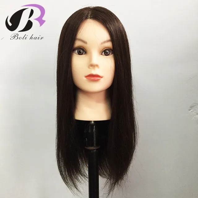 18Inch 40 Real Human Hair Training Head With Wig Dummy Doll Head For
