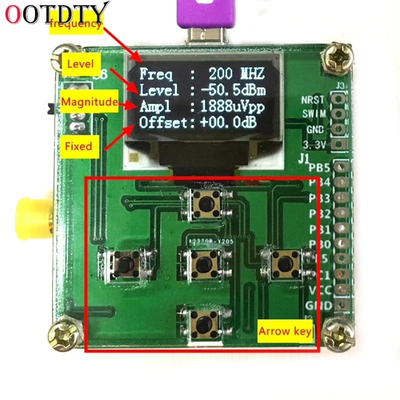 OOTDTY 8 ГГц 1-8000 МГц OLED РЧ измеритель мощности-55 до-5 дБм+ мягкое Радиочастотное значение затухания