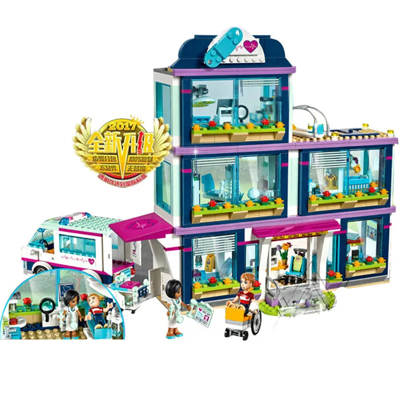 

Friends Girl Series 932pcs Assembly Building Blocks Bricks Toy Heart Lake Hospital Compatible Friends 41318