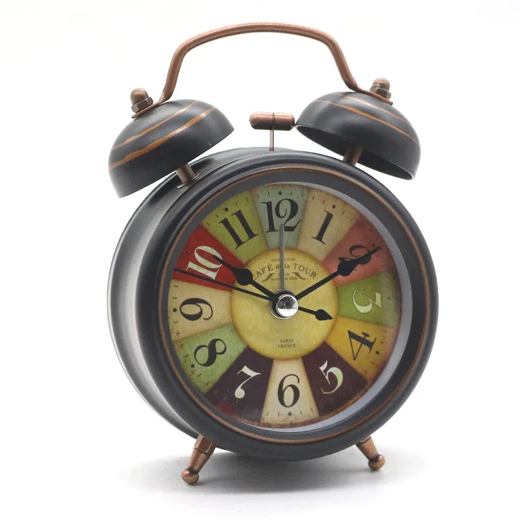 TUDA Free Shipping 3 inch Vintage Style Alarm Clock Creative Metal