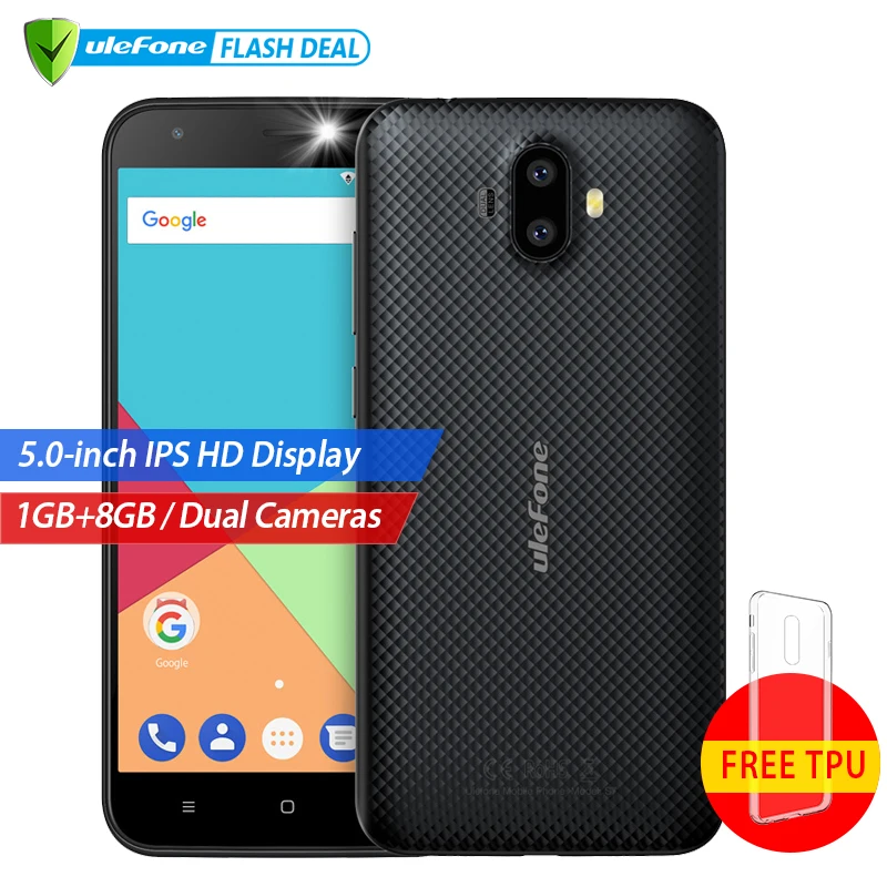 Ulefone S7 1GB RAM 8GB ROM Dual Rear Cameras Mobile Phone 5 0 Inch HD MTK6580A
