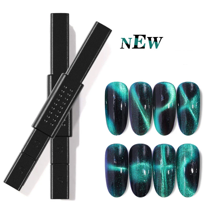 

Nail art manicure tools black magnetic stick multifunction Nail Cat Eye polish tool cross S X liner magnet sticker MZ086