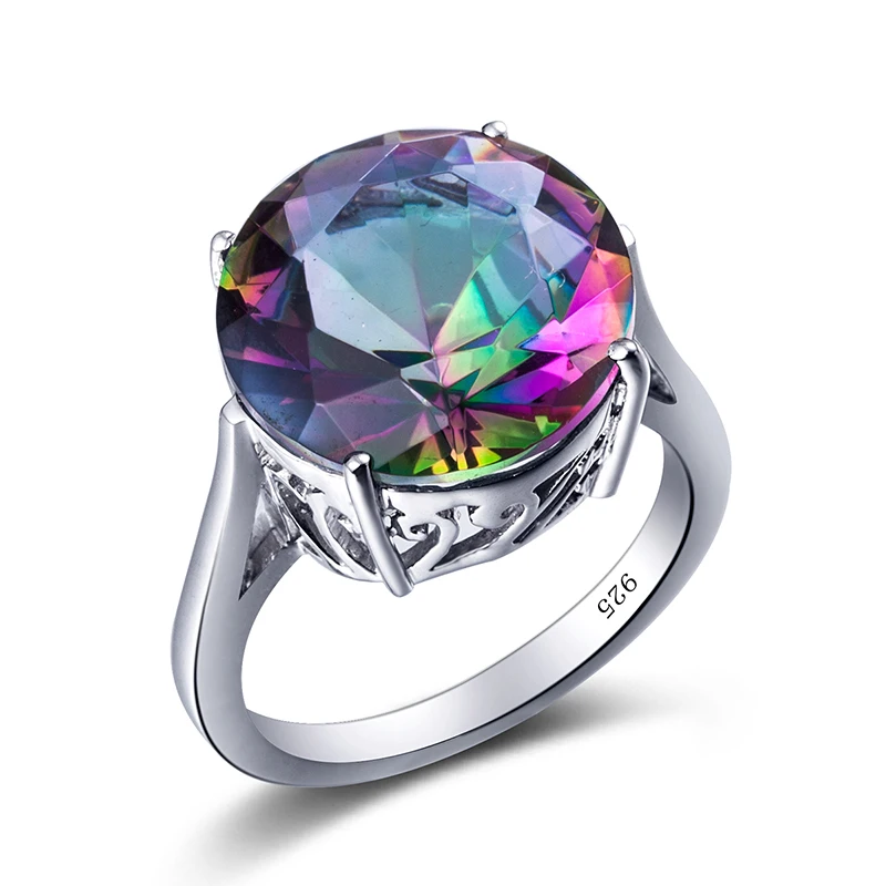 

Handmade Vintage Wedding Rings Women 925 Sterling Silver Hollow Created Topaz Moonlight Stone CZ Finger Ring Party Fine Jewelry