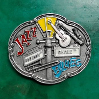 

1Pcs Jazz Blues Guitar Music Western Cowboy Belt Buckle For Men