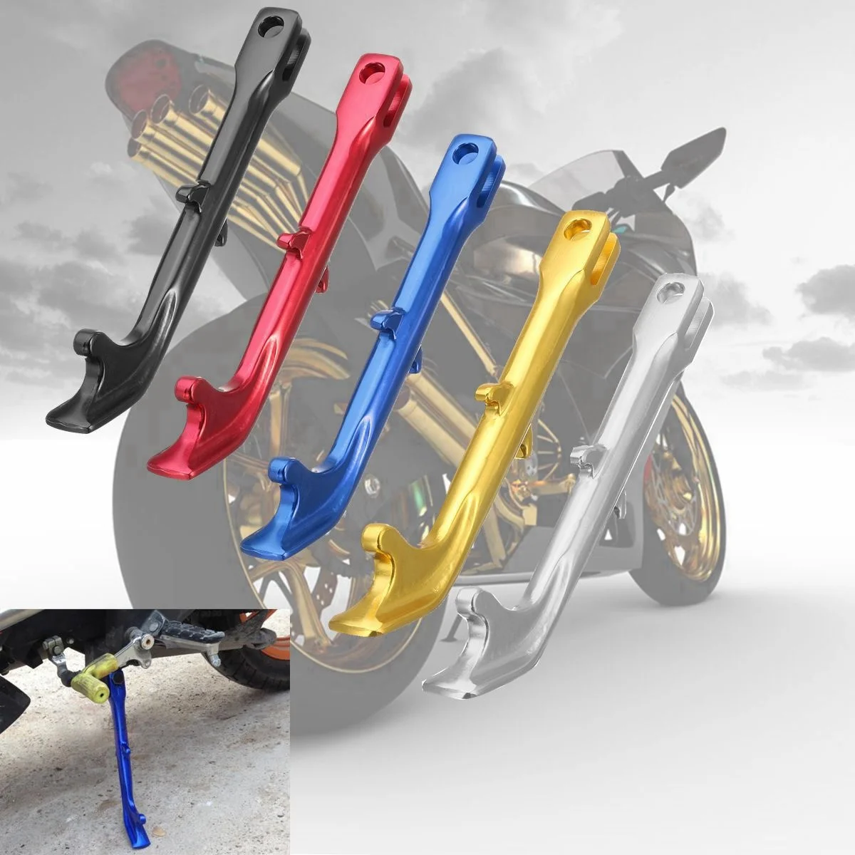 

Motorcycle Parts Off-road Motorcycle Universal 25.6cm Motorcycle Scooter Side Stands for MSX125 BWS125 TMAX530 EXCITER150 Z125