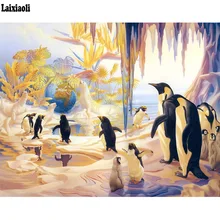 5D Вышивка крестиком DIY Алмазная вышивка Пингвин группа алмазная живопись полный квадратный горный хрусталь мозаика украшения фото на заказ