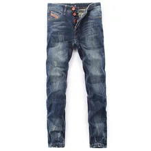 Brand Designer Men's Jeans Straight Fit 100% Cotton Ripped Jeans For Men Denim Buttons Pants Streetwear Hip Hop Jeans homme Brand Designer Men's Jeans Straight Fit 100% Cotton Ripped Jeans For Men Denim Buttons Pants Streetwear Hip Hop Jeans homme