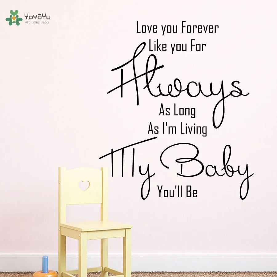 

YOYOYU Wall Decal Quote Vinyl Art Room Decoration "Love You Forever" Decals Bedroom Removeable Mural Poster YO441