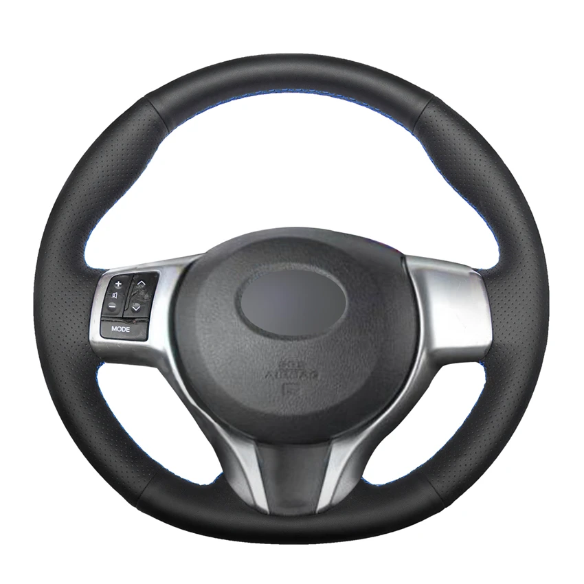 Сшитый вручную черный чехол на руль из искусственной кожи для Toyota Yaris Verso S Vitz Ractis