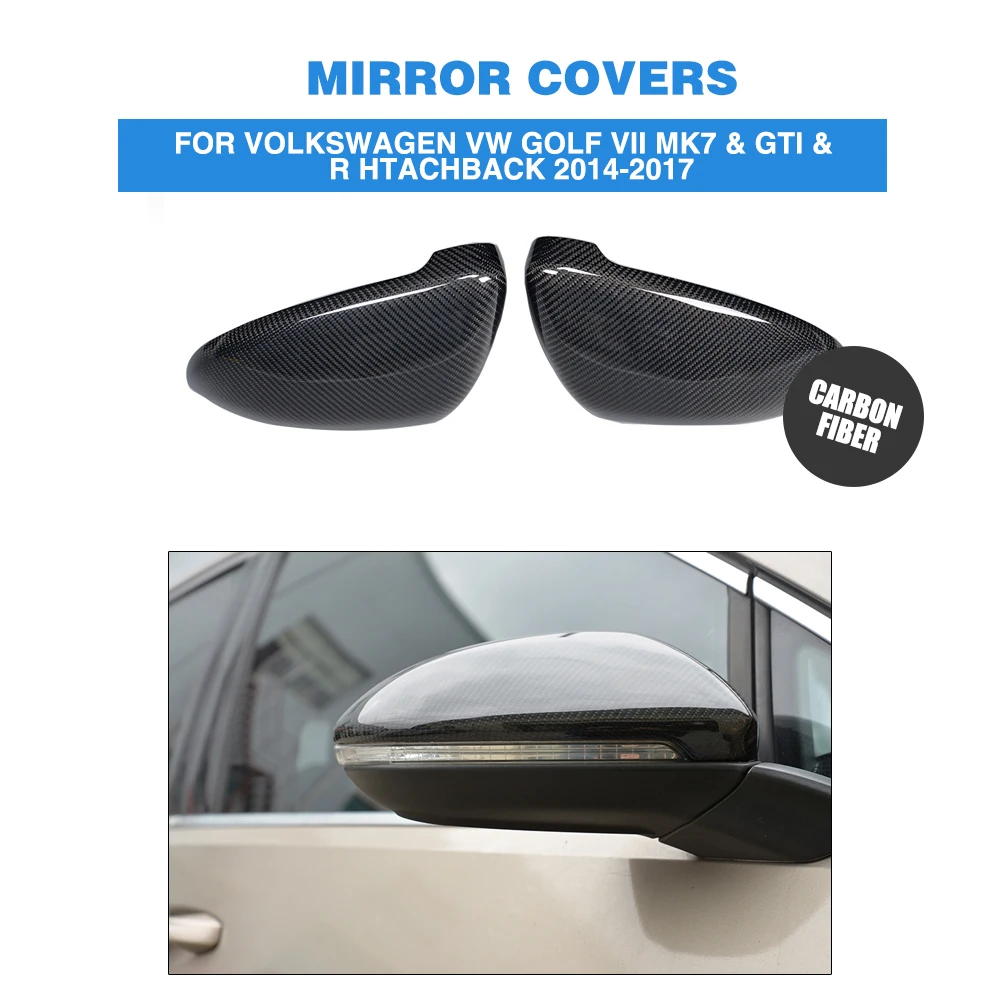 

2PCS/Set Carbon Fiber Rearview Mirror Covers Fit For VW Golf 7 VII MK7 2014-2016 Side Wing Mirror Caps Car Styling