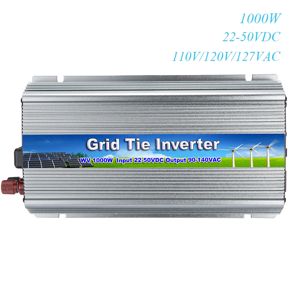 

MAYLAR@ 22-50VDC 1000W Pure Sine Wave Grid Tie Inverter Output 90-140V 50hz/60hz Fit for 60 cell and 70 cell panels Home System