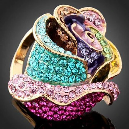 Luxury Sunflower Rhinestone Engagement Ring For Women Fashionable Costume  Peoples Jewelry From Oncemorelove6789, $1.39 | DHgate.Com