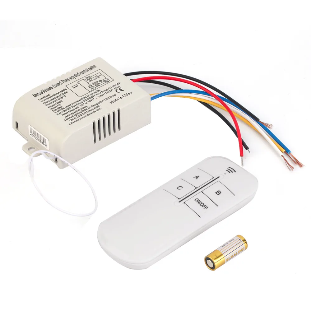 

220V 3 Way ON/OFF Digital RF Remote Control Switch Wireless For Light Lamp Worldwide Store Brand New