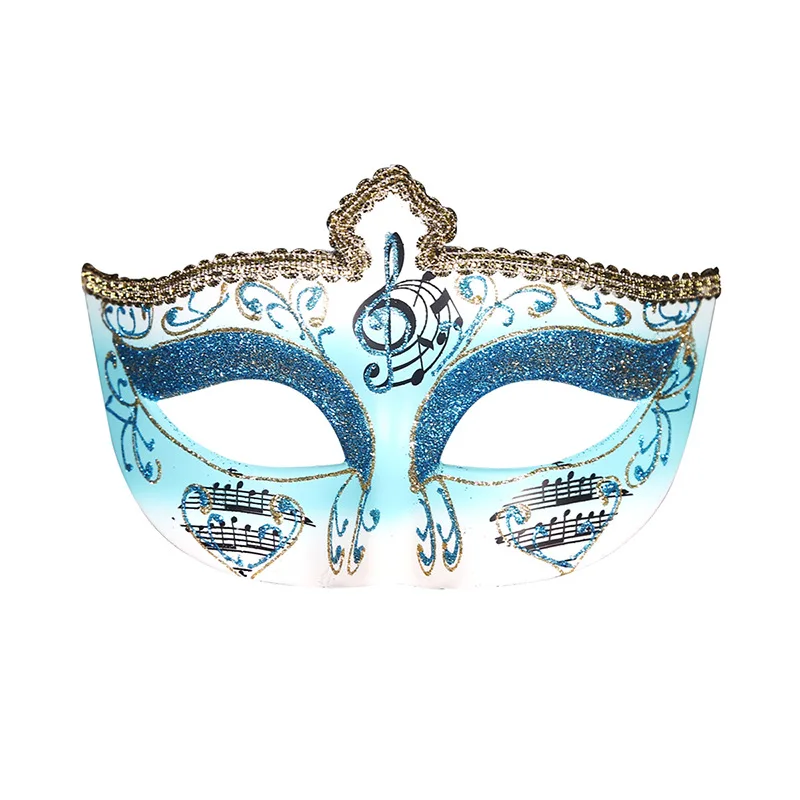 Half Face Lady Crown Half Face Mask Gentleman Party Christmas Ball Venetian Mask Gold Powder Decoration Goddess Cosplay