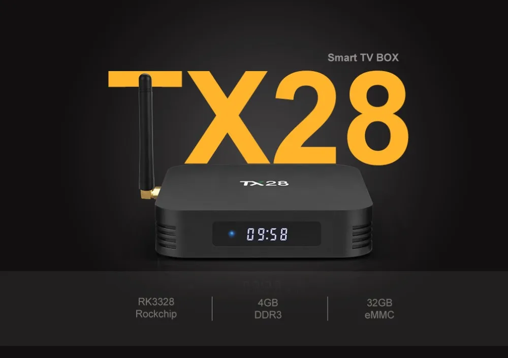 TX28 умные телевизоры коробка Android 7,1 4 Гб 32 RK3328 ядра 2,4 г/5 ГГц Wi Fi Bluetooth 4,1 HDMI 2.0a USB 3,0 ТВ Декодер каналов кабельного телевидения