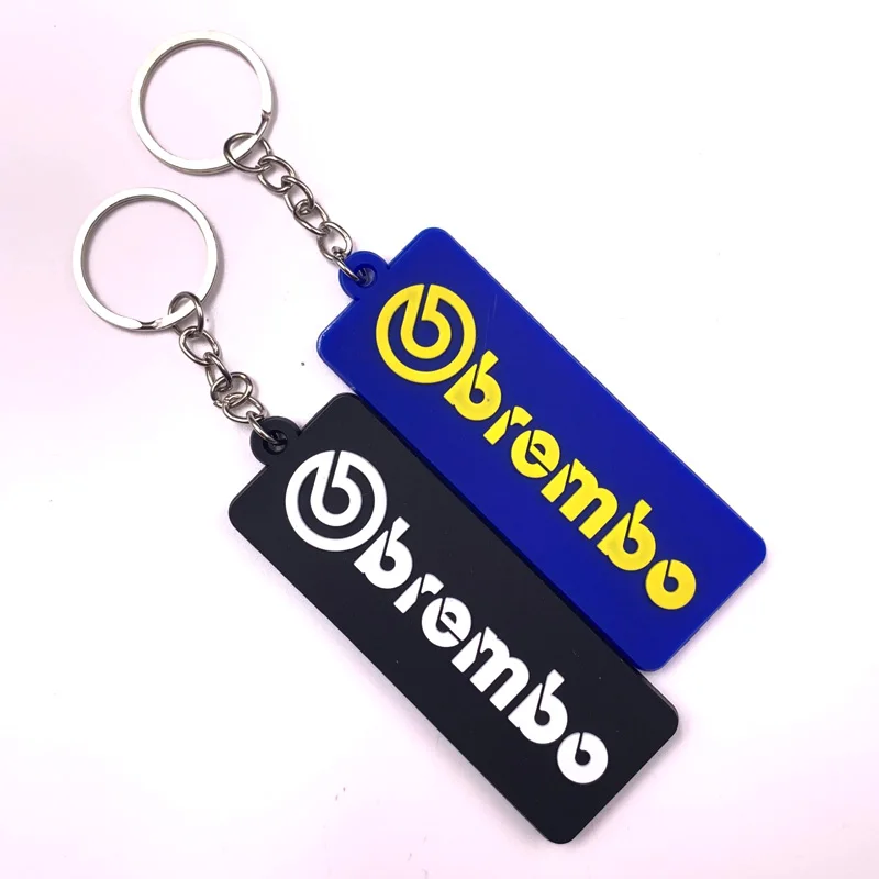 

Two Sides Printed Car Styling Rubber Key Ring KeyRing For Brembo